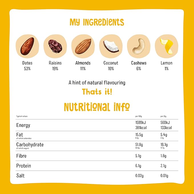 Nakd Bar Lemon Drizzle Gluten Free (35g x 18)