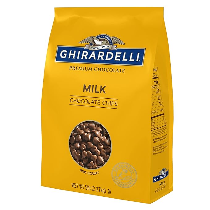 Ghirardelli Chocolate Company Milk Chocolate Chips 800 per lb 5lb. Bag (Pack of 1)
