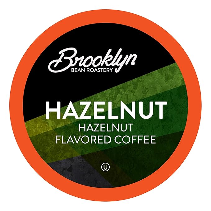Brooklyn Beans Hazelnut Flavored Gourmet Coffee Pods Compatible with 2.0 Keurig Coffee Pods Brewers 72 Count