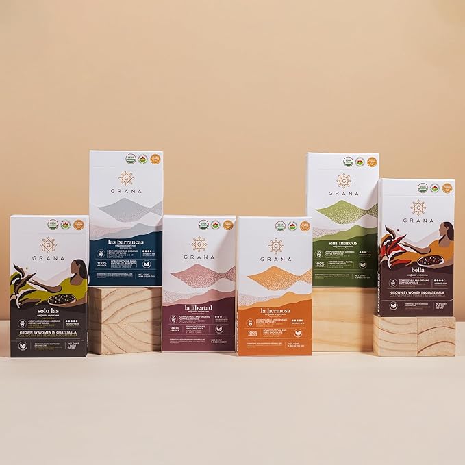 G GRANA Coffee Pods Compatible with Nespresso OriginalLine 40 Count Medium and Dark Roast USDA Organic 100% Arabica Single Source Specialty Coffee Compostable Single Serve Capsules