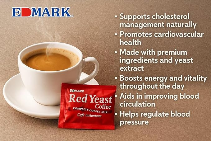 EDMARK Red Coffee - ZERO Sugar | Organic Instant Coffee w/Rose Petal Extract | Aromatic Red Coffee Pods for Daily Energy Focus Wellness &amp Coffee Lovers | 15g x 20 Convenient Sachets