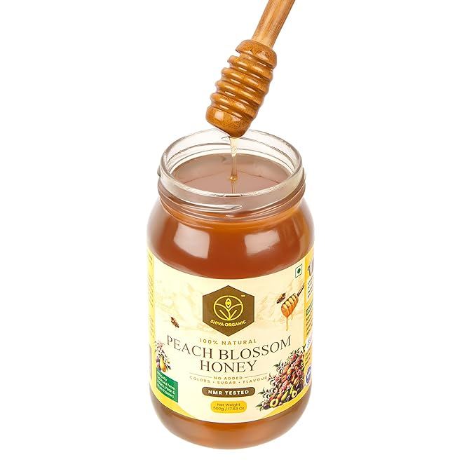 Shiva Organic's Peach Blossom Honey - Pure Raw Unfiltered (35.27 Ounces (1000g) Peach Blossom Honey)