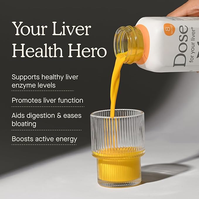 Dose for Your Liver Cleanse Detox &amp Repair Made with Organic Milk Thistle Supplement with Turmeric Dandelion Ginger and Orange Supports Healthy Liver Function16oz Bottle 6 Pack (6 Week Supp