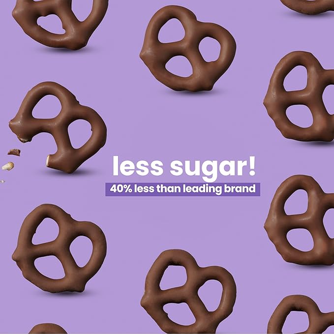 UNREAL Dark Chocolate Covered Pretzels 7g Sugar Chocolate Candy Treat Bag Gluten Free Fair Trade Non-GMO 1.5oz (Pack of 9)