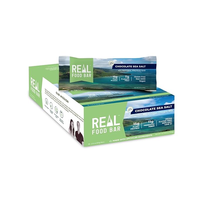 Real Food Bar Bar Chocolate Sea Salt 2.12 oz (Pack of 12)