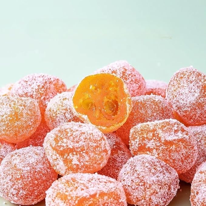 Ready To Eat Dried Kumquat Preserved Fruit Golden Kumquat Sour Sweet Kumquat Rock Sugar Kumquat 500g/can Healthy and Nutritious Dried Fruit Delicious Kumquat Dim Sum Leisure Snacks (2000g)