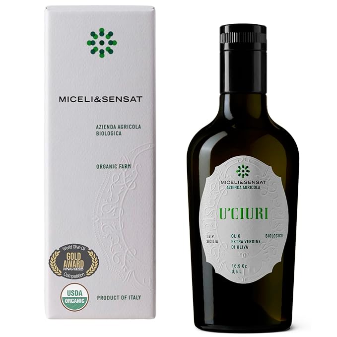 Fruity Medium Organic 500+ mg/kg Polyphenols Rich Italian Extra Virgin Olive Oil from Italy 2025 Gold Award High Antioxidants Peppery Finish Sicily Certified Origins Cold Pressed - 16.9 fl oz
