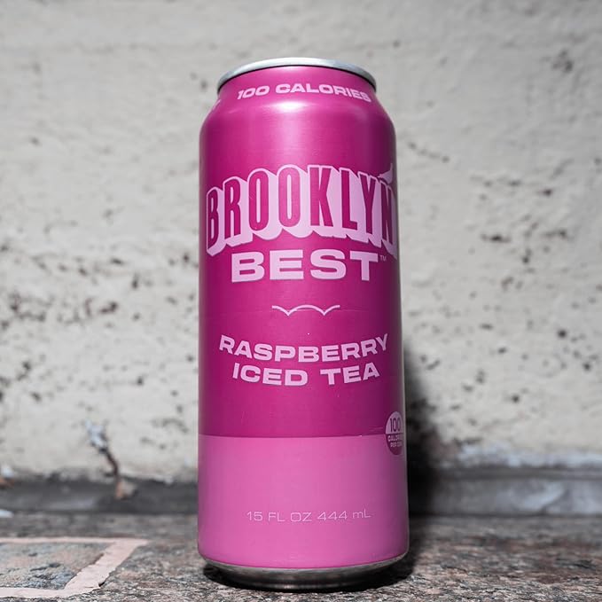 Brooklyn Best Raspberry Iced Tea Not too Sweet Better for You Drink - 15 Fl Oz (Pack of 12)