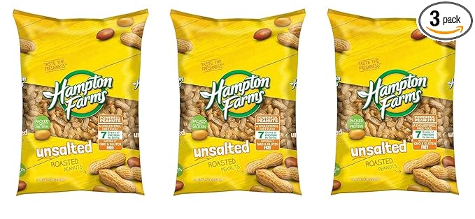 Unsalted In-Shell Peanuts 5 lb Bag – Fresh Roasted Bulk Peanuts Pack of 1 Set of Three