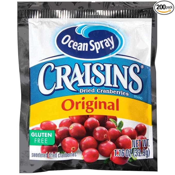 Ocean Spray Original Craisins Dried Cranberries 1. 16 Ounce -- 200 per case.