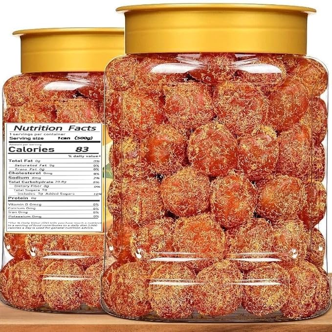 Rock Sugar Kumquats【17.74OZ/Can】Natural Fresh Fruit SnacksHealthy Preserved Fruit SnacksDim SumDelicious Classic Chinese Snack GiftsDried Mixed Fruits (2cans2 flavors mixed)