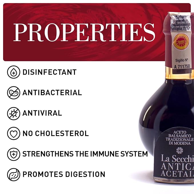 La Secchia - Affinato Aged minimum 12 Years Traditional Aged Balsamic Vinegar of Modena DOP 100 ml Bottle of Italian Balsamic Vinegar Aged With Gift Box and Blown Glass Dispenser