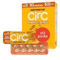 CirC Energy Bites - 12 Pack Honey Peanut Oat Gluten Free Protein Balls - 10g Protein Whole Grains Nuts &amp Fruit - Portable Healthy Snacks for Adults &amp Kids 5 Piece Resealable Packs