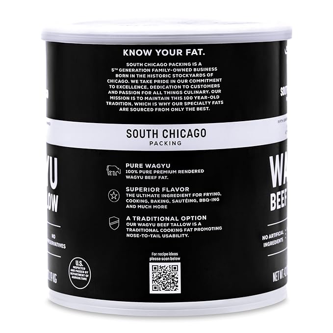 South Chicago Packing 100% Pure Wagyu Beef Tallow 42 Ounces – Paleo &amp Keto Friendly Cooking Fat for Searing Sautéing &amp Frying