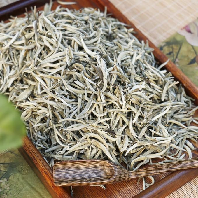 SANRAN Silver Needle White Tea Loose Leaf Chinese Premium Yunnan Bai Hao Yin Zhen Low Caffeine 5.29oz