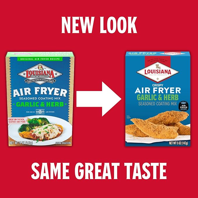 Louisiana Fish Fry Air Fry Garlic &amp Herb Mix 5 oz (Pack of 6)
