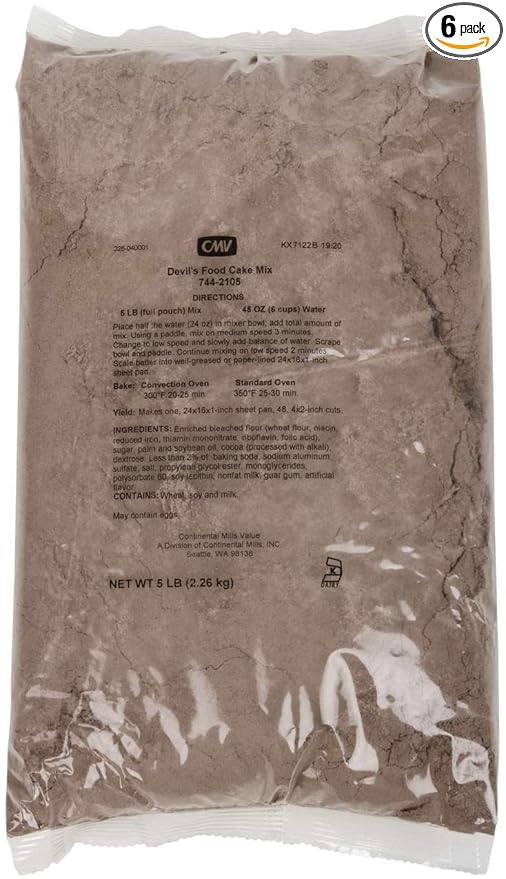 Continental Mills Devils Food Cake Mix 5 Pound -- 6 per case.