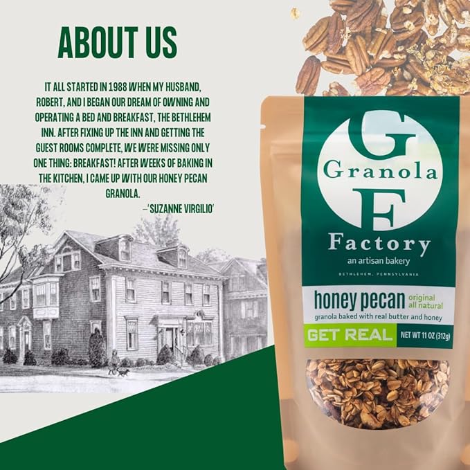 Granola Factory Honey Pecan All-Natural Sweet and Salty Breakfast Cereal and Snack (Honey Pecan) 11 ounce (Pack of 3)