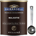 Ghirardelli Majestic Premium Cocoa Powder 2 Pound Can with Ghirardelli Stamped Barista Spoon