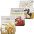 Care Free Kitchen Rotini Keto Pasta Noodles Variety 3-Pack (8 oz. Bags) Plain Sundried Tomato Roasted Garlic 20g High Protein Low Carb 2g Net Carbs 26g High Fiber