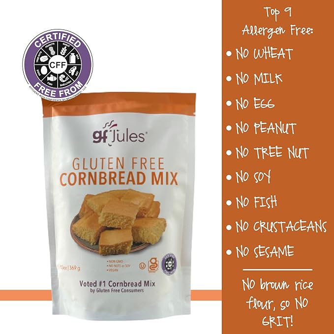 gfJules Certified Gluten Muffin Mix and Cornbread Mix | No Grit Non-GMO Vegan &amp Kosher | Voted #1 by Gluten Free &amp Celiac Consumers