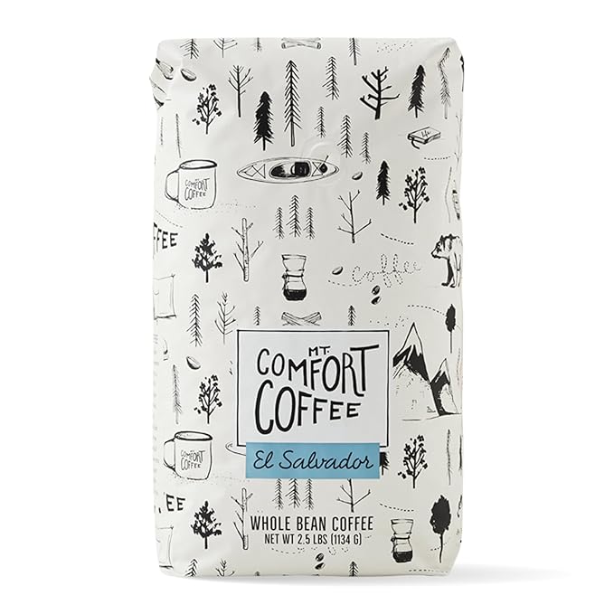 Mt. Comfort Coffee El Salvador Medium Roast 2.5lb - Flavor Notes of Honey Tangerine &amp Chocolate - Sourced From Local El Salvadorian Coffee Farms - Roasted Whole Bean
