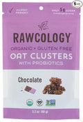 Rawcology Oat Clusters with Probiotics Chocolate USDA Certified Organic Vegan Nut Free Dairy Free Soy Free Gluten Free &amp Non-GMO 3.2 Ounce (Pack of 6)