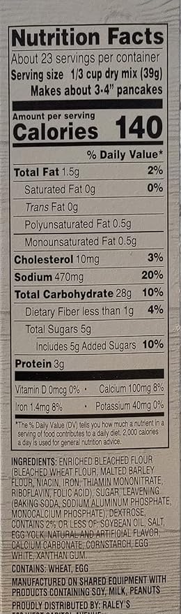 Pancake and Waffle Complete Mix | Just Add Water | BULK 10 Pounds (LBS) | Restaurant Quality- Raleys