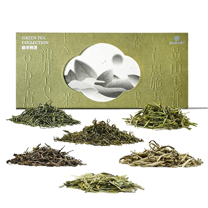 iTeaworld Chinese Green Tea Sampler - 6 Flavors Green tea loose leaf Bag - Chinese Tea With Mediumly Caffeinated Sugar Free Loose Leaf Tea for Health Come with 20 Tea Bags 3.5oz