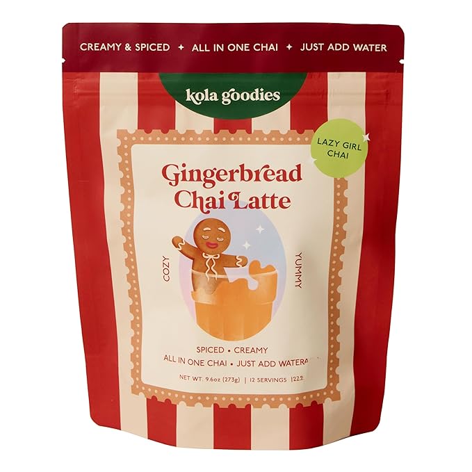 Gingerbread Chai Latte – 12 Spiced Chai Servings – Ceylon Tea Powder with Whole Milk – Cozy Holiday Chai Mix – No Refined Sugar – Cinnamon Ginger Blend