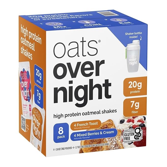 Oats Overnight High Protein Oatmeal Shake Variety Pack 8 pk.