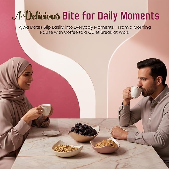 Sahara Gold Ajwa Dates - Authentic Saudi Grown from Al- Madinah - NON-GMO &amp Gluten Free Fiber Rich Healthy Snacks - Naturally Mildly Sweet - Bulk Pack Non-Pitted Dates - For Ramadan &amp Snacking