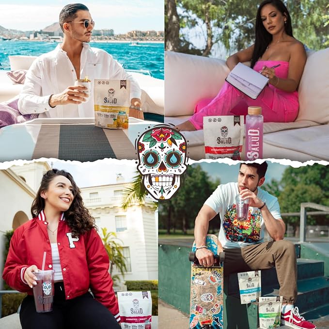 Salud 2-in-1 Hydration Packets + Immunity Electrolytes Powder Strawberry - Fresca Agua Fresca Drink Mix Elderberry Dairy &amp Soy Free Non-GMO Gluten Free Vegan Low Calorie 1g Sugar (15 Servi