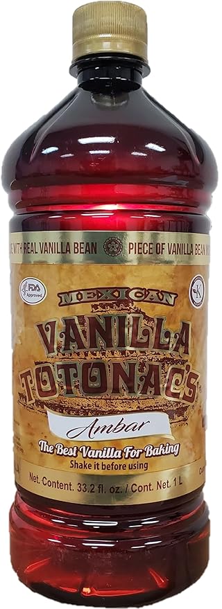 Mexican Vanilla Totonac’s Bottle - Pure Imported Vanilla Extract (Ambar/Clear: 1 Liter / 33.2 Fl Oz (Pack of 1))