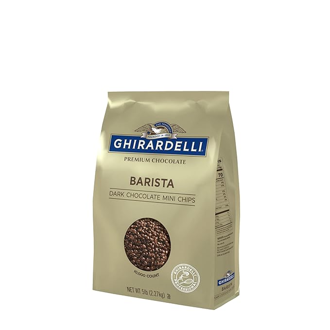 Ghirardelli Chocolate Company Dark Chocolate Barista Mini Chips 10000 per lb 5lb. Bag (Pack of 1)