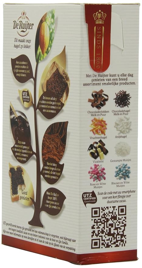 Deruyter Chocoadehagel Puur (Dark Chocolate Sprinkles) 14-Ounces Boxes (Pack of 3)