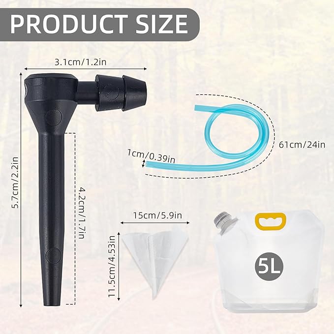 NICENEEDED 10 Sets Maple Syrup Tapping Kit Include 10 Taps 10 Pcs Tubing 10 Pcs Filters 5 Pcs 5L Bags Maple Tree Tapping Kit for Maple Birch Syrup Collection Supplies