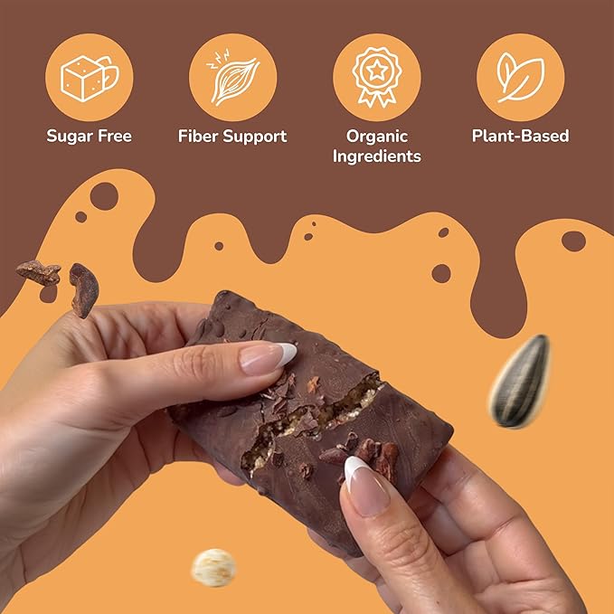Rawmantic Shroom Chocolate Bar (12 Bars) – Blend of Raw Vegan Chocolate Organic Cacao Nibs 7-Mushroom Adaptogenic Blend No Artificial Flavors Non-GMO &amp Kosher Guilt-Free Snacks