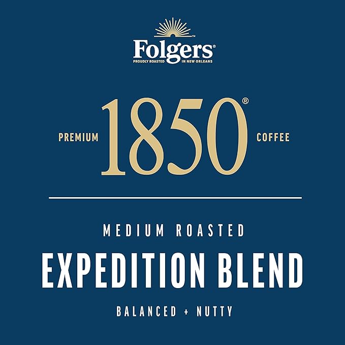 Folgers 1850 Expedition Blend Medium Roast Ground Coffee 12 Ounce