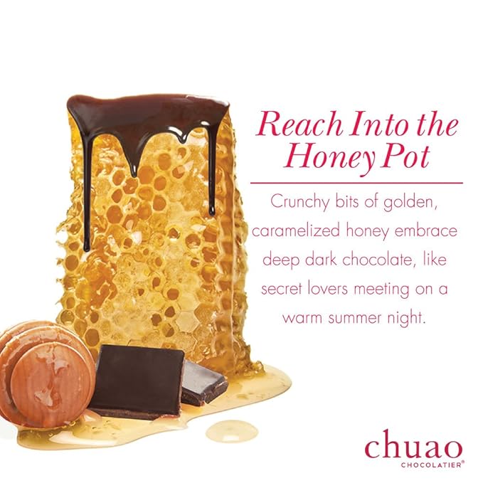 Chuao Chocolatier Honeycomb Dark Chocolate Mini Bars | Gourmet Honey No Preservatives | For Gift Baskets Gifts for Women Men Thank You Care Package | 24 Pack