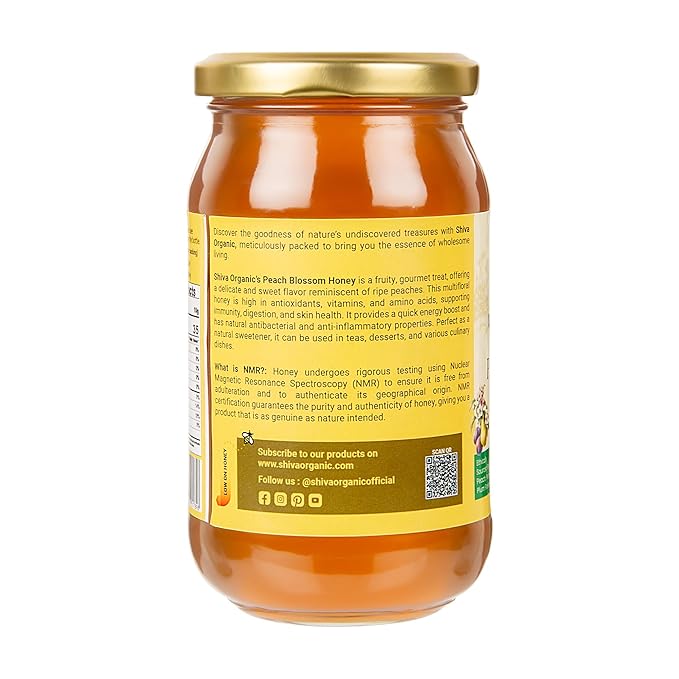 Shiva Organic's Peach Blossom Honey - Pure Raw Unfiltered (35.27 Ounces (1000g) Peach Blossom Honey)