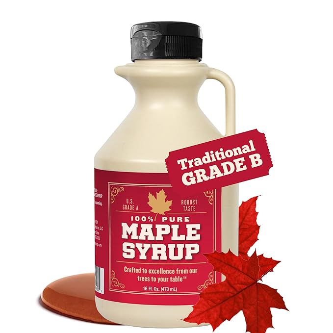 Lincoln County Reserve Grade B Maple Syrup 16 Oz Pint Jug – 100% Pure Maple Syrup (Now Grade A Dark) Bold Robust Flavor – Artisan Gift – USA-Made Breakfast Syrups &amp Toppings