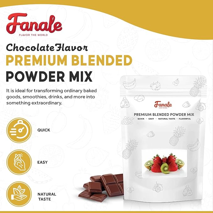 Fanale Premium Chocolate Bubble Tea Flavoring Powder | Perfect for Baking Smoothies Desserts and Drinks | Instant Flavoring Powder for Boba Milk Tea- 2.2 Pounds (Pack of 20).