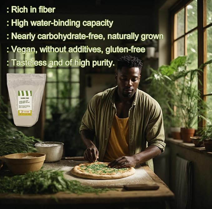 Zimmermann Bamboo Fiber 2.2lb 1000g gluten free flour Non GMO Keto Flour 100% Bamboo Keto &amp Low-Carb Baking &amp Cooking Low Calorie Flour