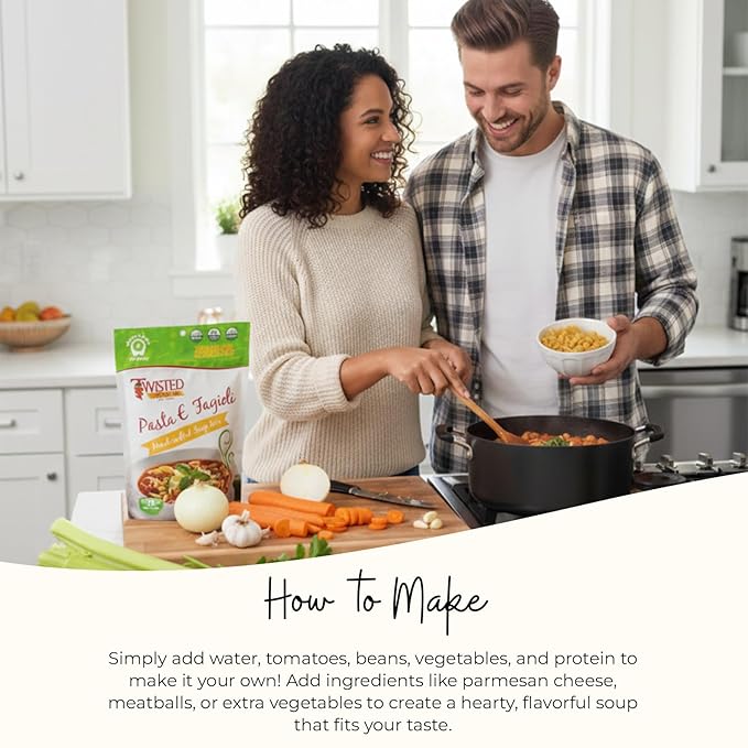 Twisted Pepper Co. Pasta E Fagioli Soup Mix: Gluten-Free – Handcrafted Soup – Rich Italian Flavors Low Sodium No Added MSG | Quick &amp Easy Meal Ready in 30 Minutes Serves 10 Add Pasta &amp To