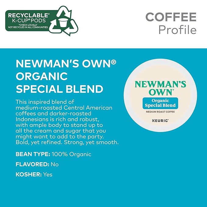Newman's Own Special Extra Bold Blend Coffee Single-Serve K-Cups Medium Roast 100 Count (Packaging May Vary)