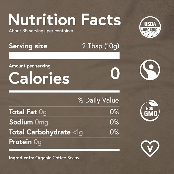 Fabula Low Acid Coffee Beans Whole Organic Espresso Coffee - Non-GMO - No Molds - Mycotoxins Pesticides Free - Single Origin Coffee - 12 Oz