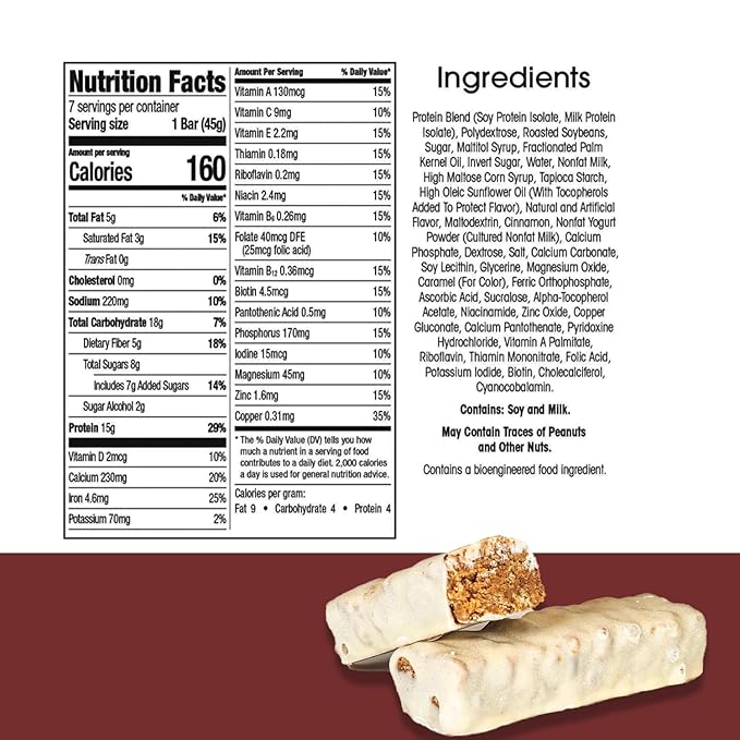 BestMed - High Protein Nutrition Bar - Low-Carb 15g Protein Low Sugar High Fiber Low Calorie Meal Replacement Bar (Shortbread Cookie 4 Box - 28 Count)