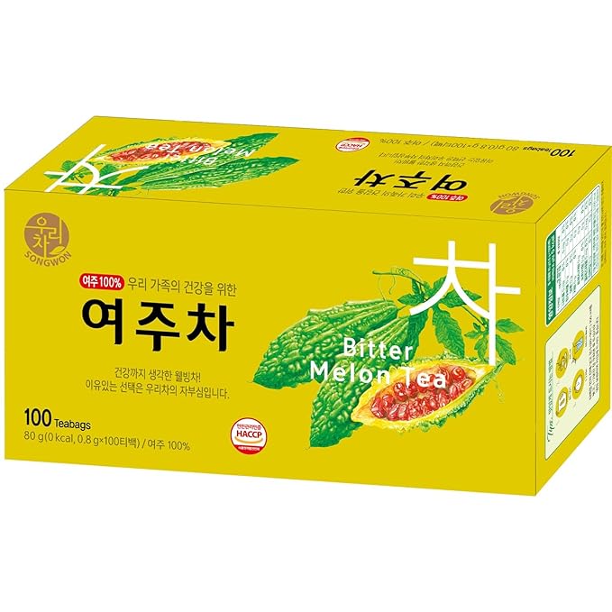 SONGWON Bitter Melon Tea - Distinct and Smooth Flavor Enjoy Hot or Cold_100 Tea Bags 0.8g Each (2.82 oz)