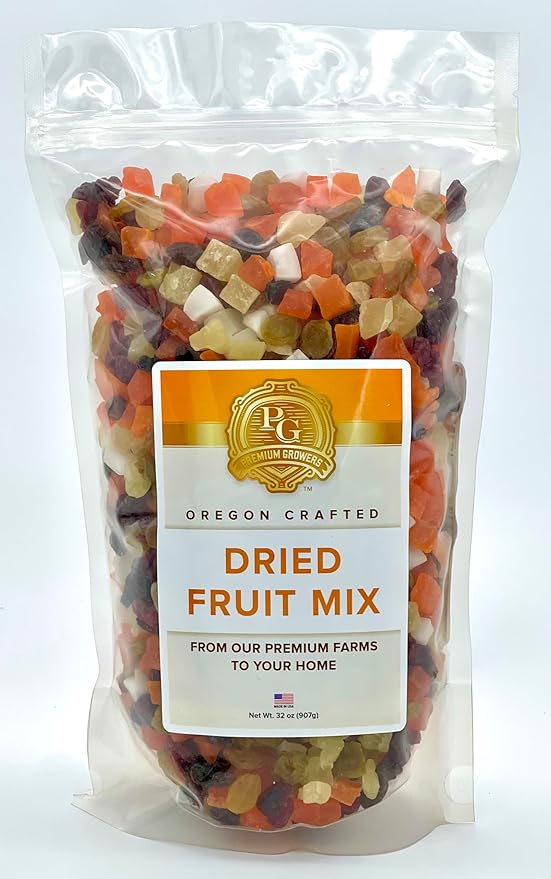 Oregon Premium Growers Healthy Choice Dried Fruit Snacks 32oz – Natural Trail Mix with Cranberries Mango Coconut Raisins Oregon Crafted Especially for You